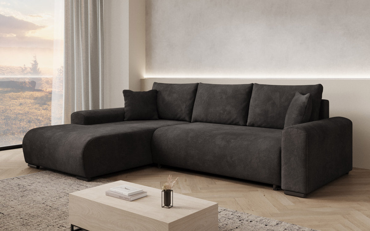 Luxuriöses Designer-Schlafsofa 'Nelly' mit Funktionen und praktischem Stauraum