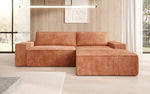 Lade das Bild in den Galerie-Viewer, Corino Designer Ecksofa aus Cordstoff mit Schlaffunktion und Klappfunktion
