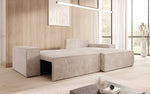 Lade das Bild in den Galerie-Viewer, Corino Designer Ecksofa aus Cordstoff mit Schlaffunktion und Klappfunktion