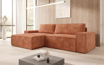 Lade das Bild in den Galerie-Viewer, Corino Designer Ecksofa aus Cordstoff mit Schlaffunktion und Klappfunktion