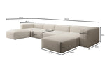 Lade das Bild in den Galerie-Viewer, Luxuriöses U-Sofa Snug, Modernes Design, Bequemer Stoffbezug, Viele Farben