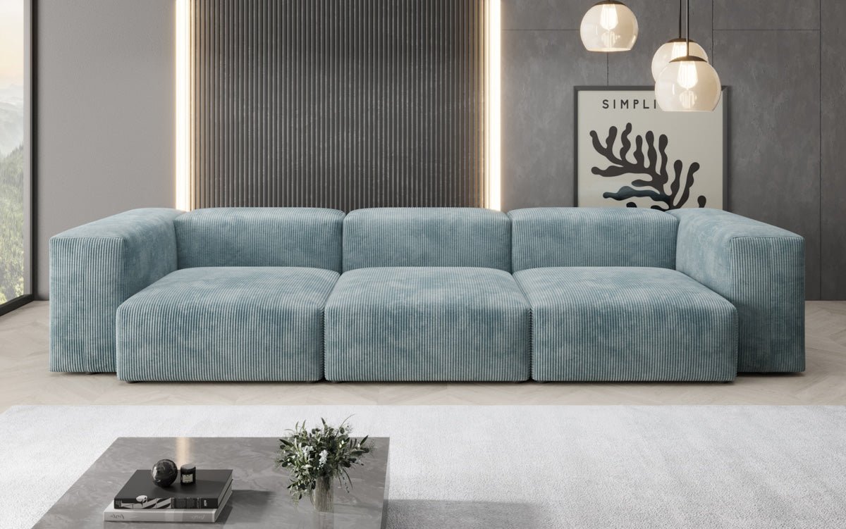Designer 3-Sitzer Cord Sofa Snug – Gemütliches, Modernes Luxus Wohnzimmer Sofa