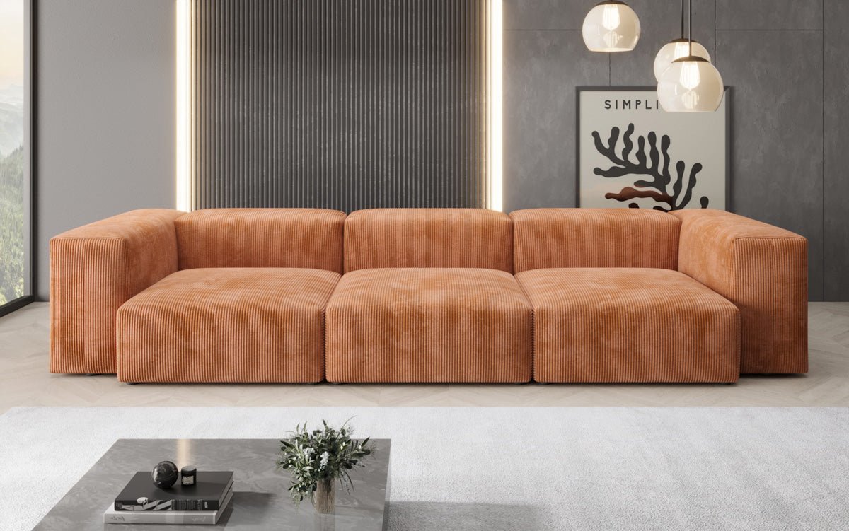 Gemütliches Designer 3-Sitzer Cordsofa Snug für modernes Wohnzimmer – Stilvoller Komfort