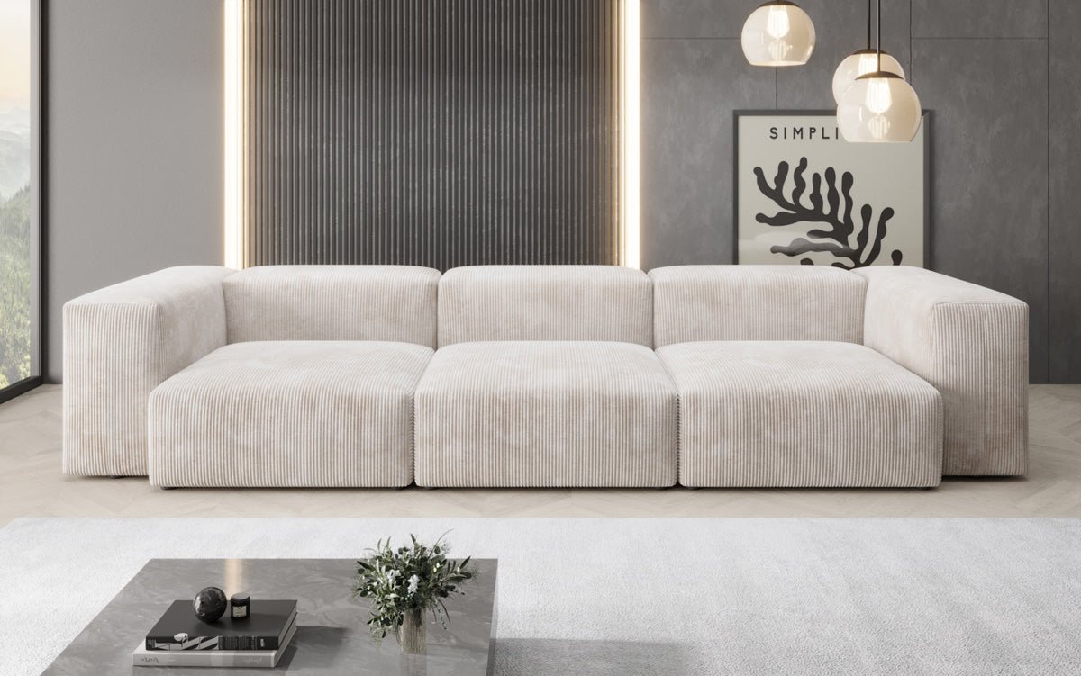Gemütliches Designer 3-Sitzer Cordsofa Snug für modernes Wohnzimmer – Stilvoller Komfort