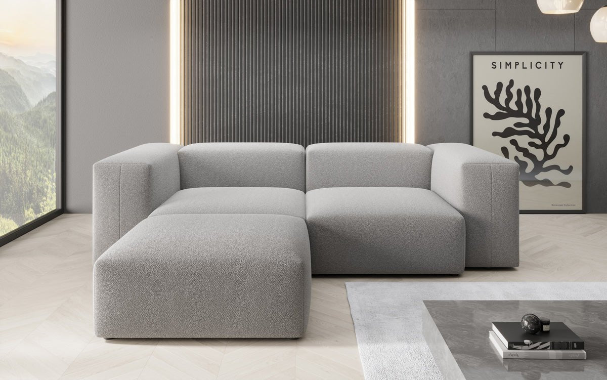 Komfortables Designer L-Sofa Snug Mini: Gemütliches Bouclé Ecksofa für Stilvolles Wohnen