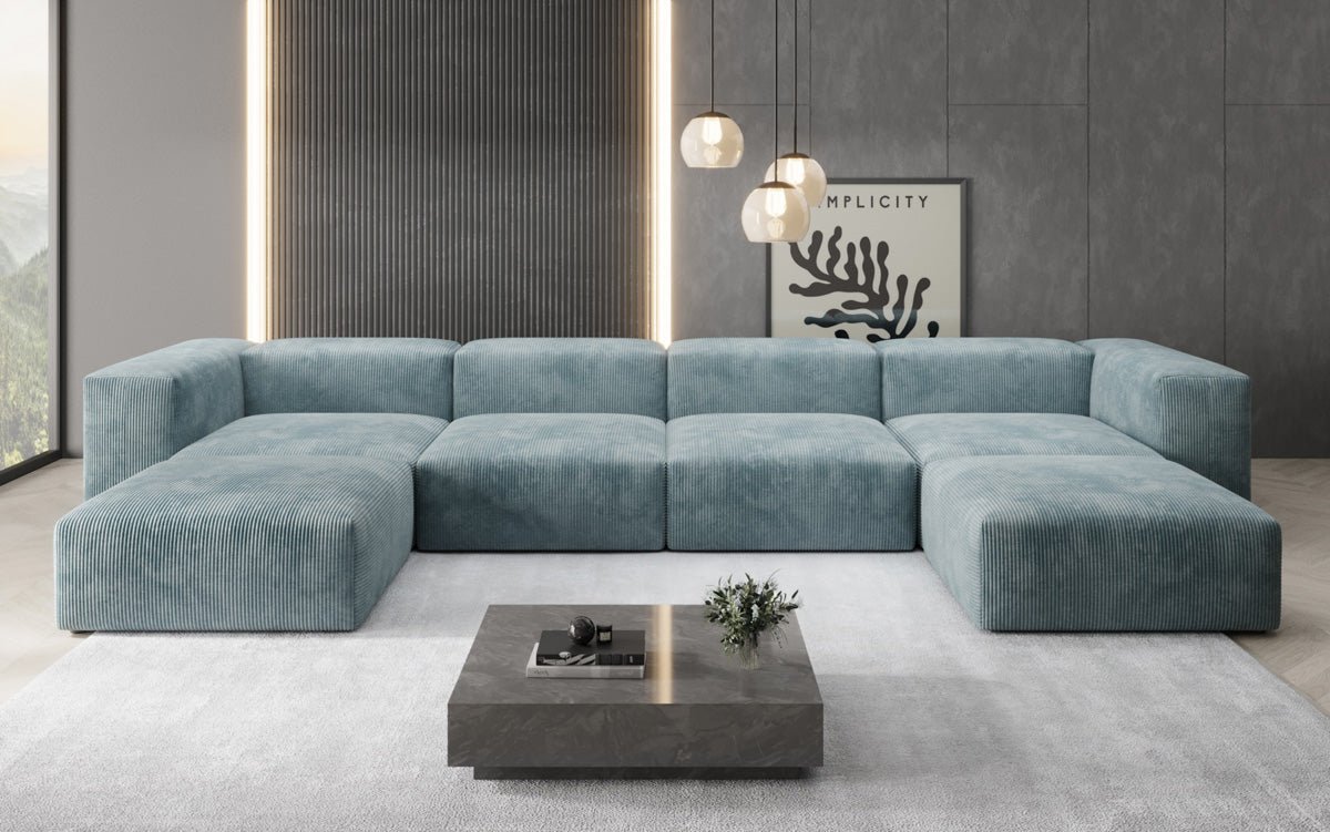 Luxuriöses Designer U-Sofa Snug aus Cordstoff – Gemütlichkeit trifft Stil