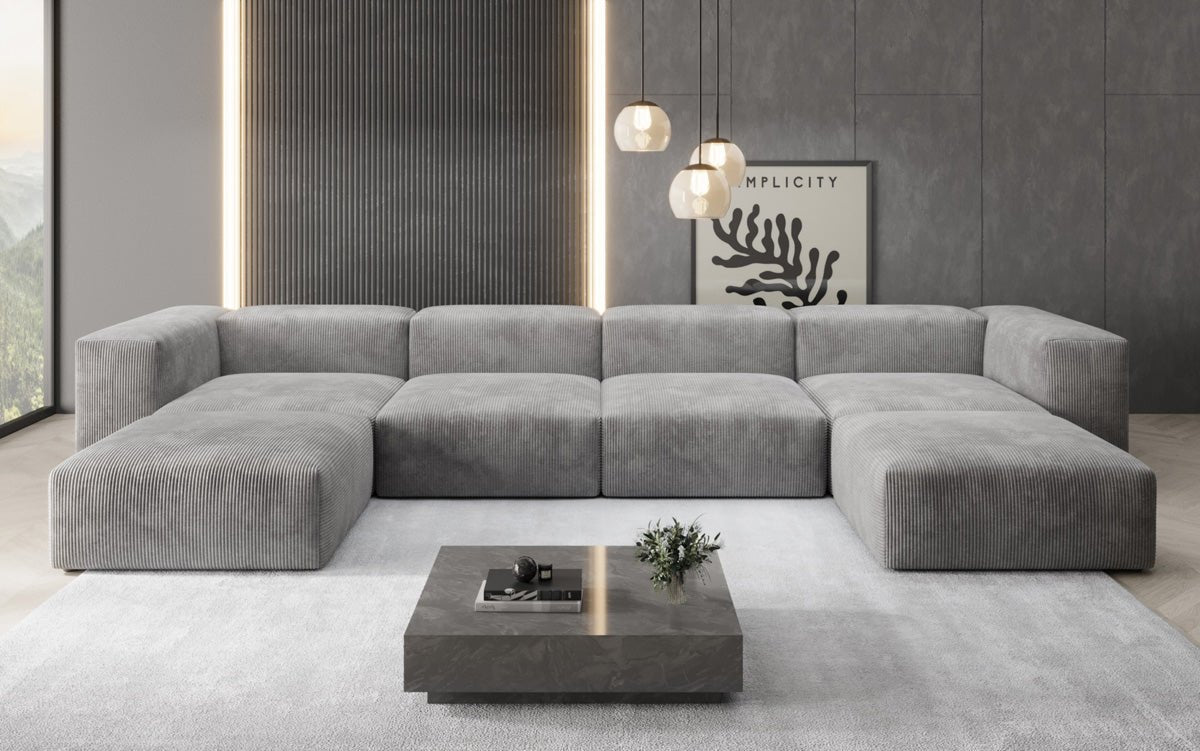 Luxuriöses Designer U-Sofa Snug aus Cordstoff – Gemütlichkeit trifft Stil