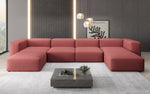Lade das Bild in den Galerie-Viewer, Luxuriöses U-Sofa Snug, Modernes Design, Bequemer Stoffbezug, Viele Farben