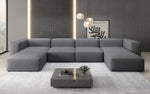 Lade das Bild in den Galerie-Viewer, Luxuriöses U-Sofa Snug, Modernes Design, Bequemer Stoffbezug, Viele Farben