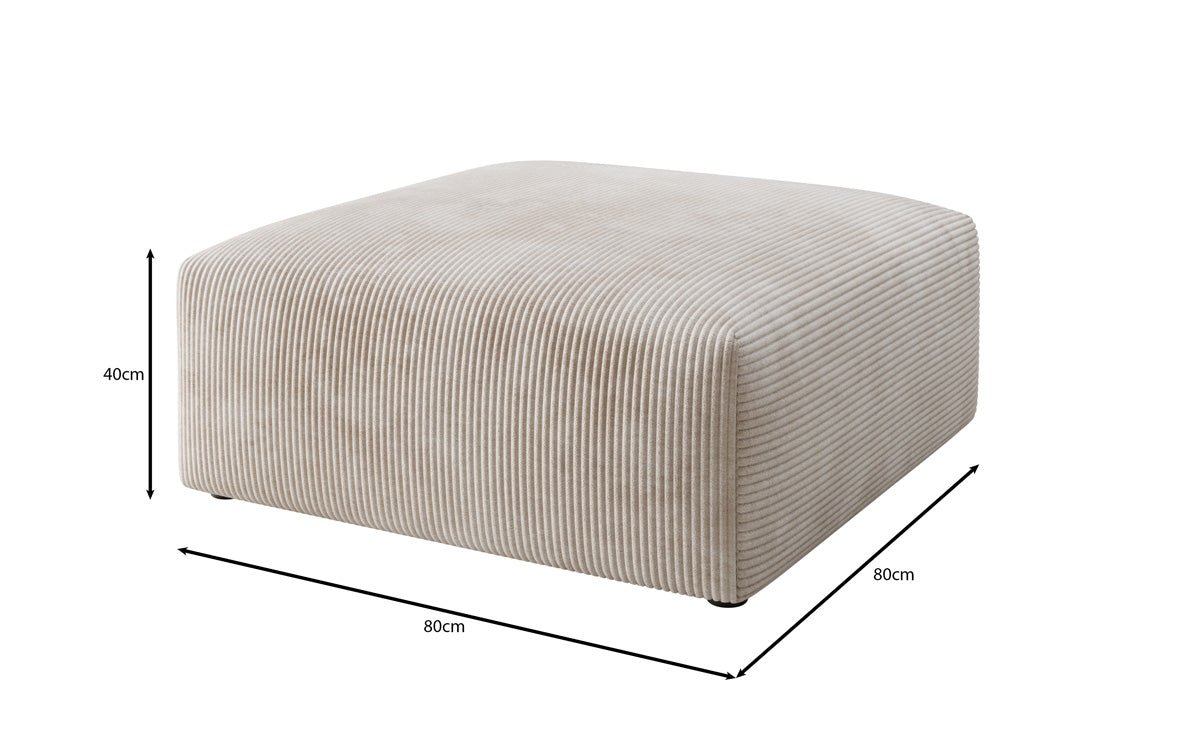 Snug Cord Beistellhocker: Gemütlicher, Stilvoller 80cm Sitzpouf für Modernes Wohnen