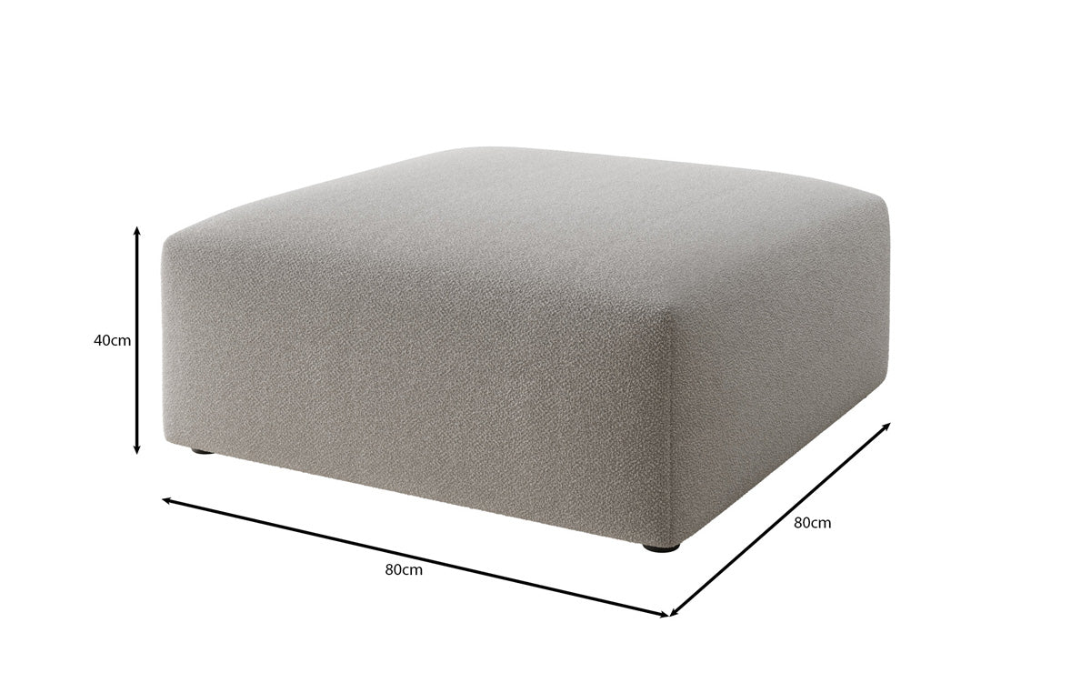 Eleganter 80cm Bouclé Beistellhocker: Gemütlicher, Moderner Sitzpouf für Stilvolles Wohnen