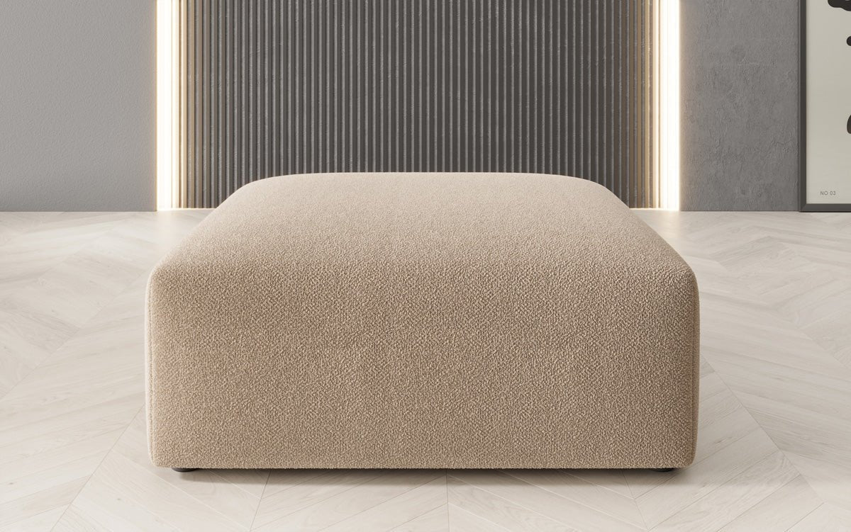 Eleganter 80cm Bouclé Beistellhocker: Gemütlicher, Moderner Sitzpouf für Stilvolles Wohnen