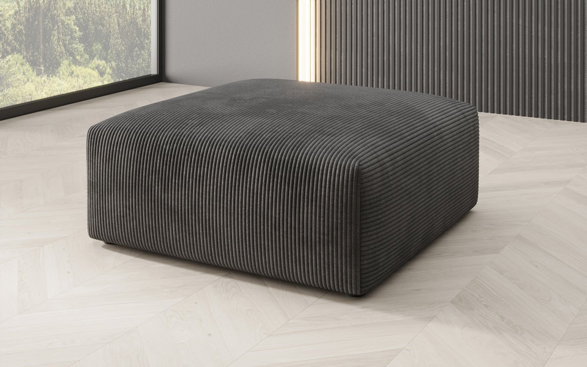Snug 80 cm Luxus Cord Beistellhocker – Weicher, Vielseitiger Sitzpouf für Modernes Wohnen