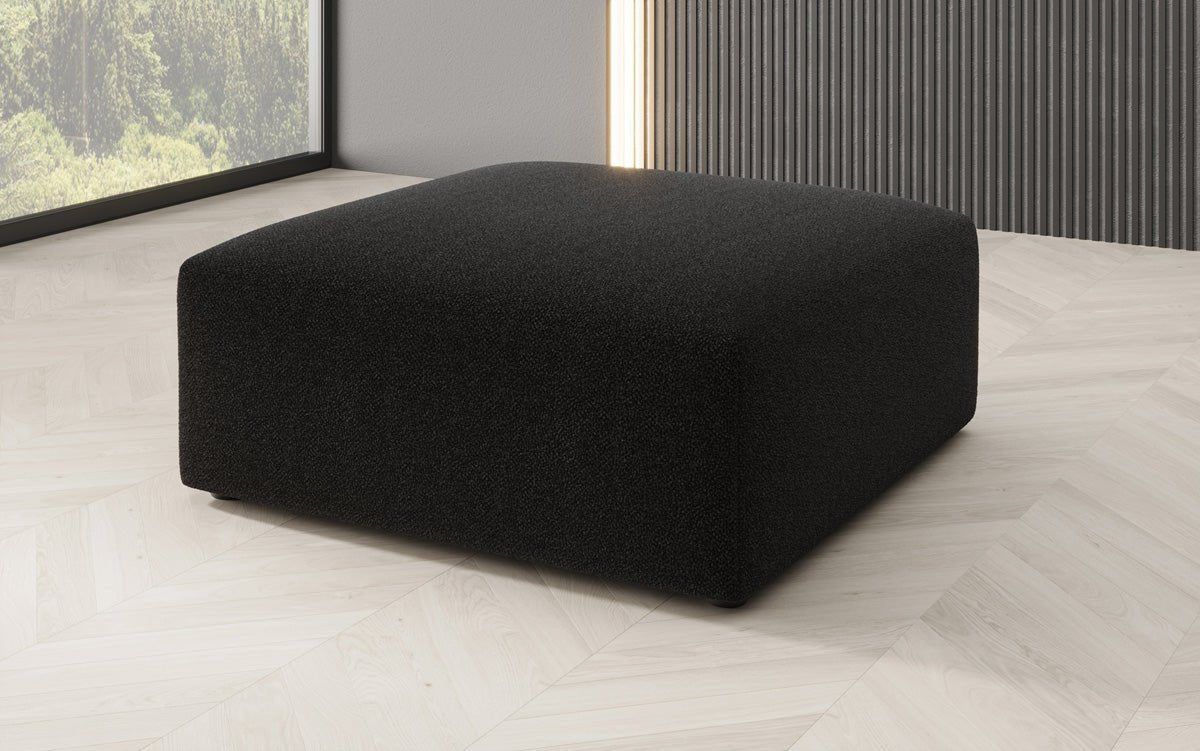 Eleganter 80cm Bouclé Beistellhocker: Gemütlicher, Moderner Sitzpouf für Stilvolles Wohnen