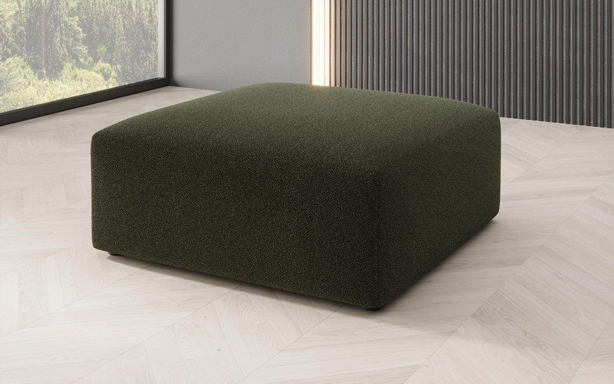 Eleganter 80cm Bouclé Beistellhocker: Gemütlicher, Moderner Sitzpouf für Stilvolles Wohnen