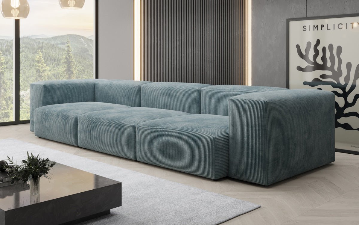 Designer 3-Sitzer Cord Sofa Snug – Gemütliches, Modernes Luxus Wohnzimmer Sofa