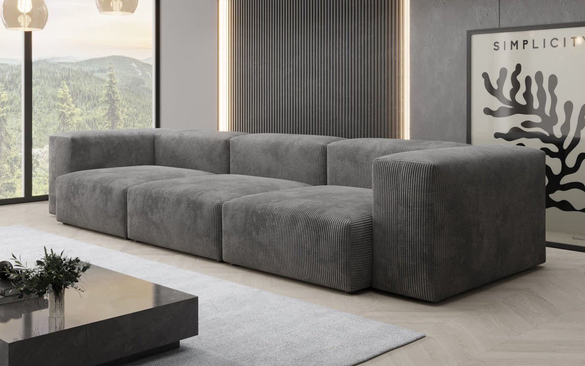 Gemütliches Designer 3-Sitzer Cordsofa Snug für modernes Wohnzimmer – Stilvoller Komfort