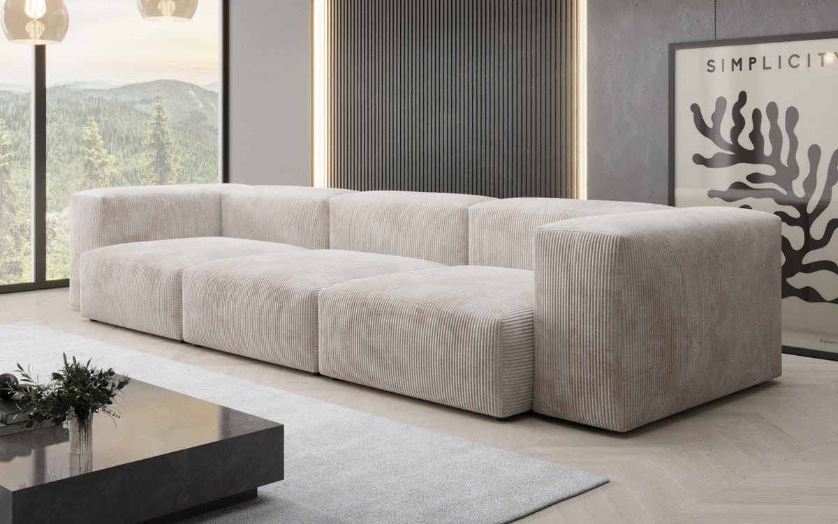 Gemütliches Designer 3-Sitzer Cordsofa Snug für modernes Wohnzimmer – Stilvoller Komfort