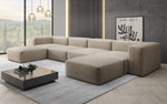Lade das Bild in den Galerie-Viewer, Luxuriöses U-Sofa aus Samt 250 cm Großzügig Komfortabel Modern