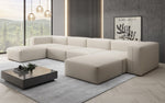 Lade das Bild in den Galerie-Viewer, Luxuriöses U-Sofa Snug, Modernes Design, Bequemer Stoffbezug, Viele Farben