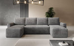 Lade das Bild in den Galerie-Viewer, Luxuriöses Designer U-Sofa Melva mit Schlaffunktion, Cord Bezug & Stauraum