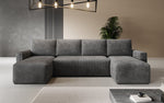 Lade das Bild in den Galerie-Viewer, Luxuriöses Designer U-Sofa Melva mit Schlaffunktion, Cord Bezug & Stauraum