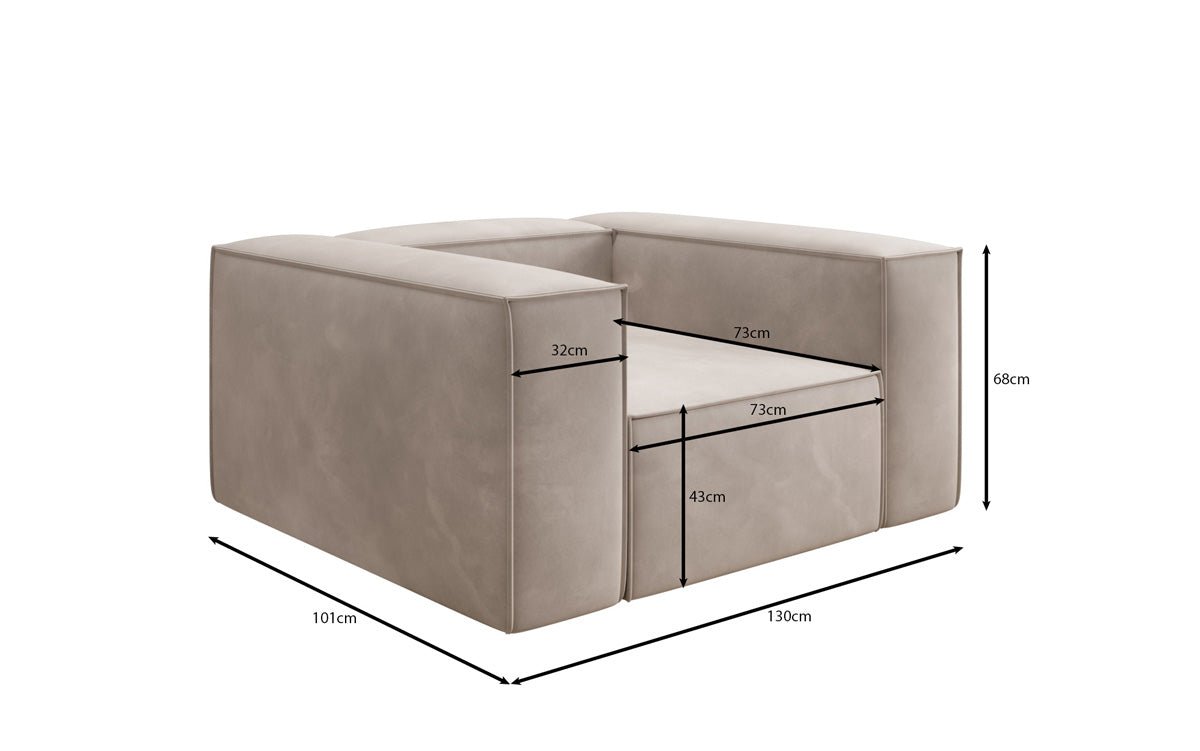 Eleganter Samt Designer Sofa Sessel Lesley – Luxuriöser Komfort für Ihr Zuhause