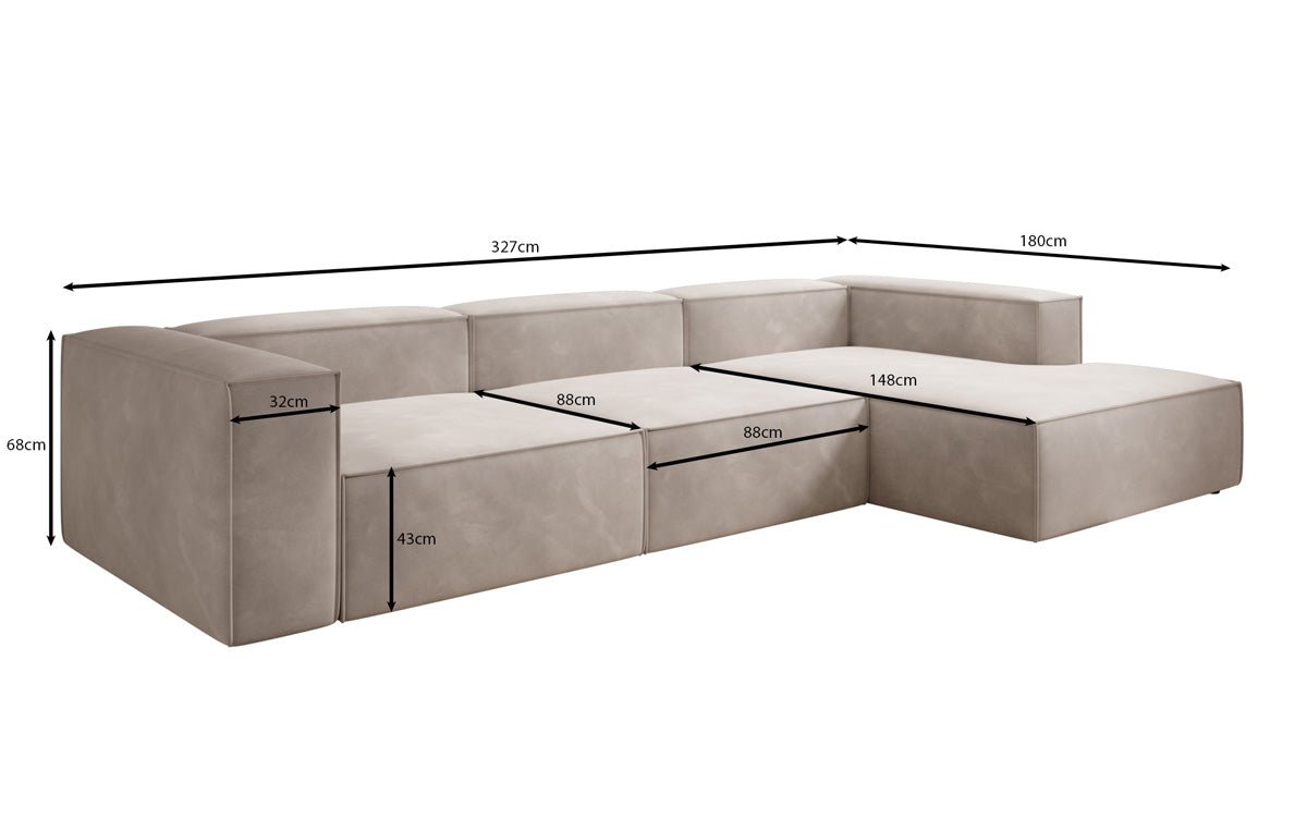 Luxuriöses L-Form Samtsofa Lesley – Modernes Design, Hoher Komfort für Ihr Zuhause