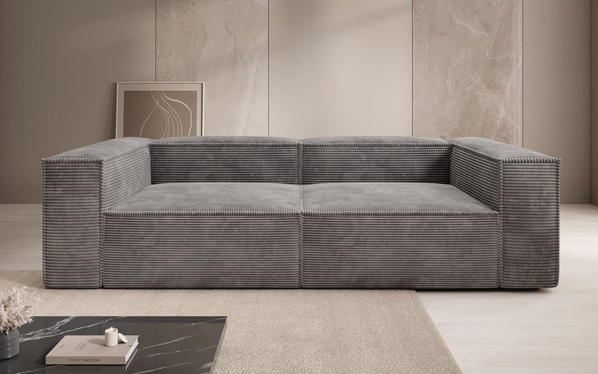 Luxuriöses 3-Sitzer Cord Sofa Lesley: Modernes Design & Komfort