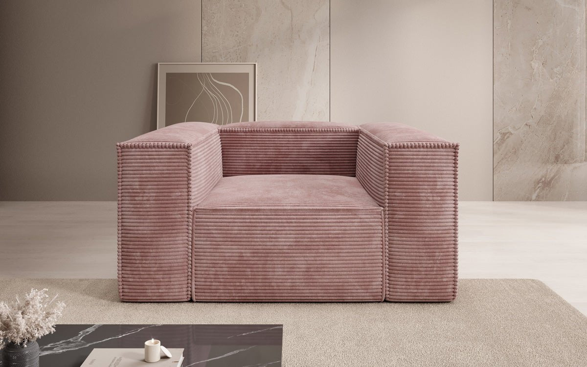 Lesley Designer Cord Sofa: Modernes, Bequemes Wohnzimmer-Sofa mit Robuster Polsterung