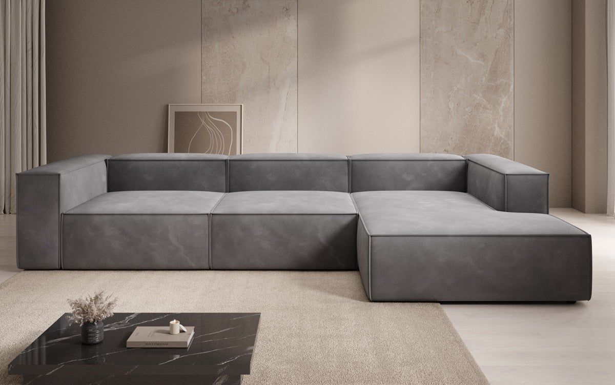Luxuriöses L-Form Samtsofa Lesley – Modernes Design, Hoher Komfort für Ihr Zuhause