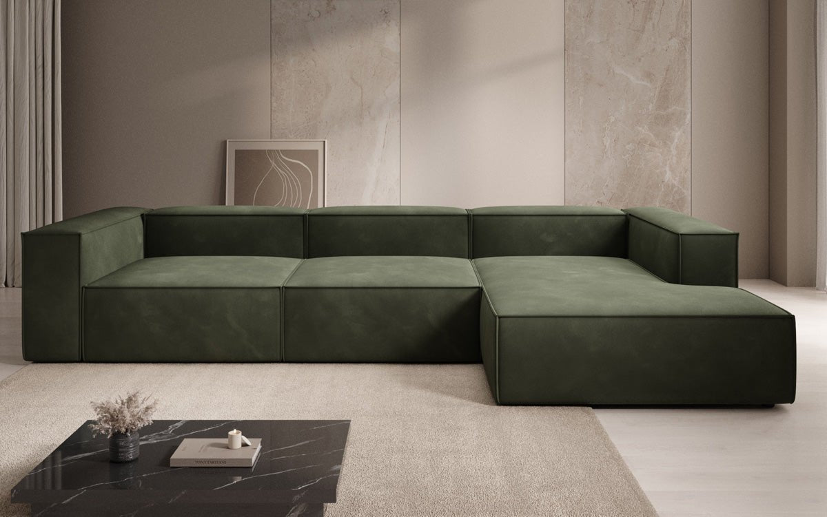 Luxuriöses L-Form Samtsofa Lesley – Modernes Design, Hoher Komfort für Ihr Zuhause