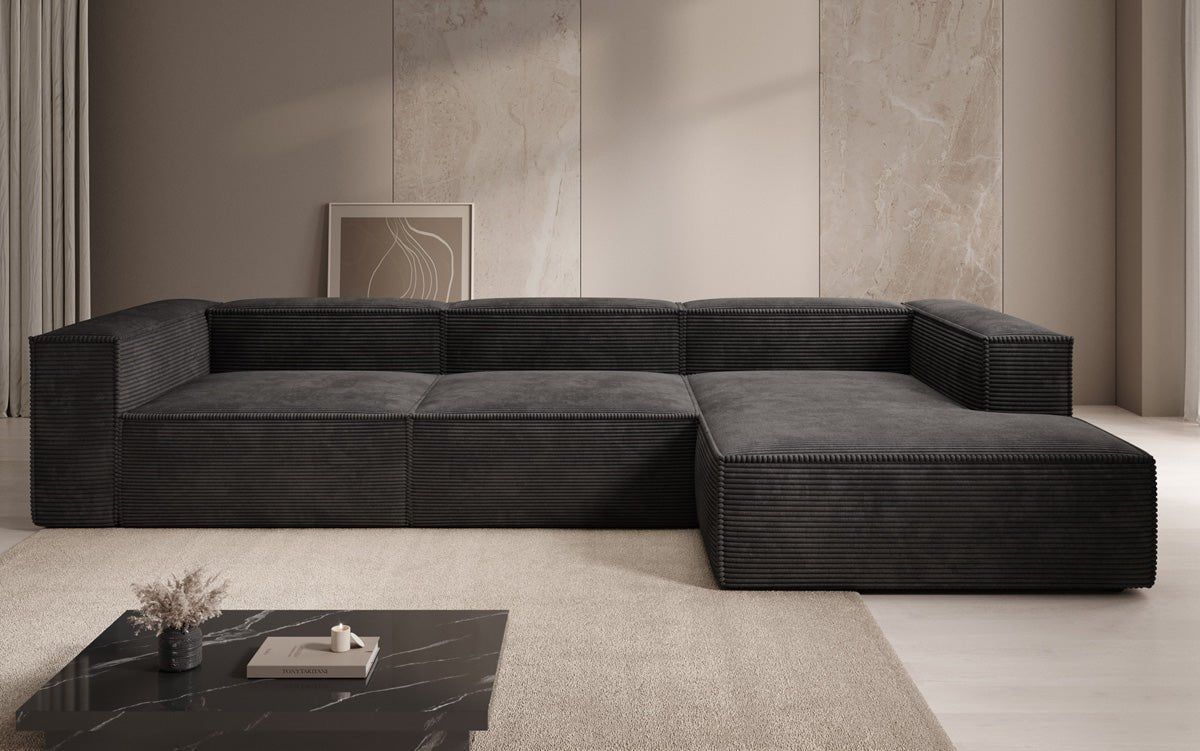 Gemütliches Lesley Cord-Ecksofa: Modernes L-Sofa für Stilvolles Wohnen