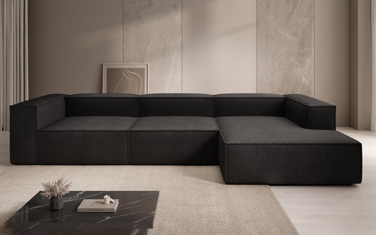 Designer Ecksofa Lesley L: Luxuriöser Bouclé, Modernes Design, Hoher Komfort