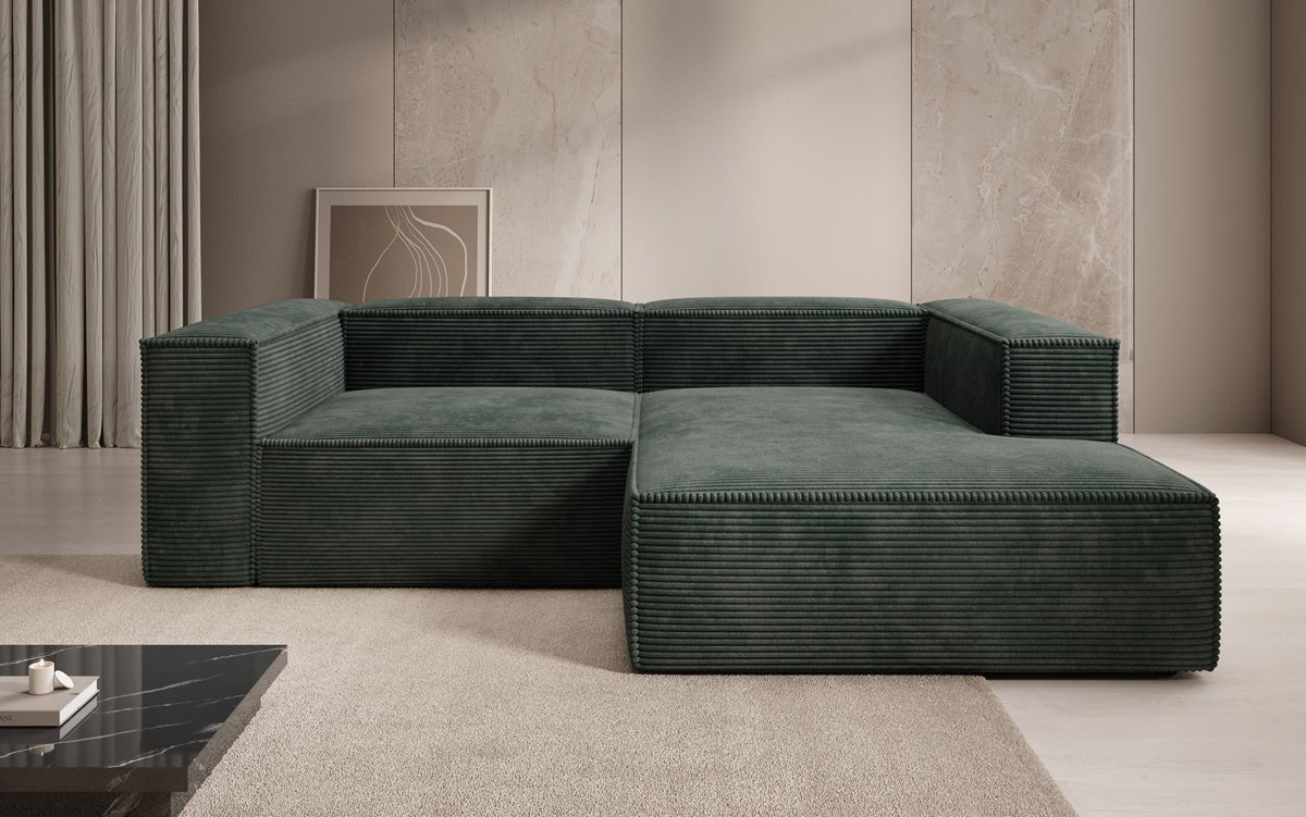 Luxuriöses Ecksofa Lesley L-Form in Cordstoff – Komfort trifft Design