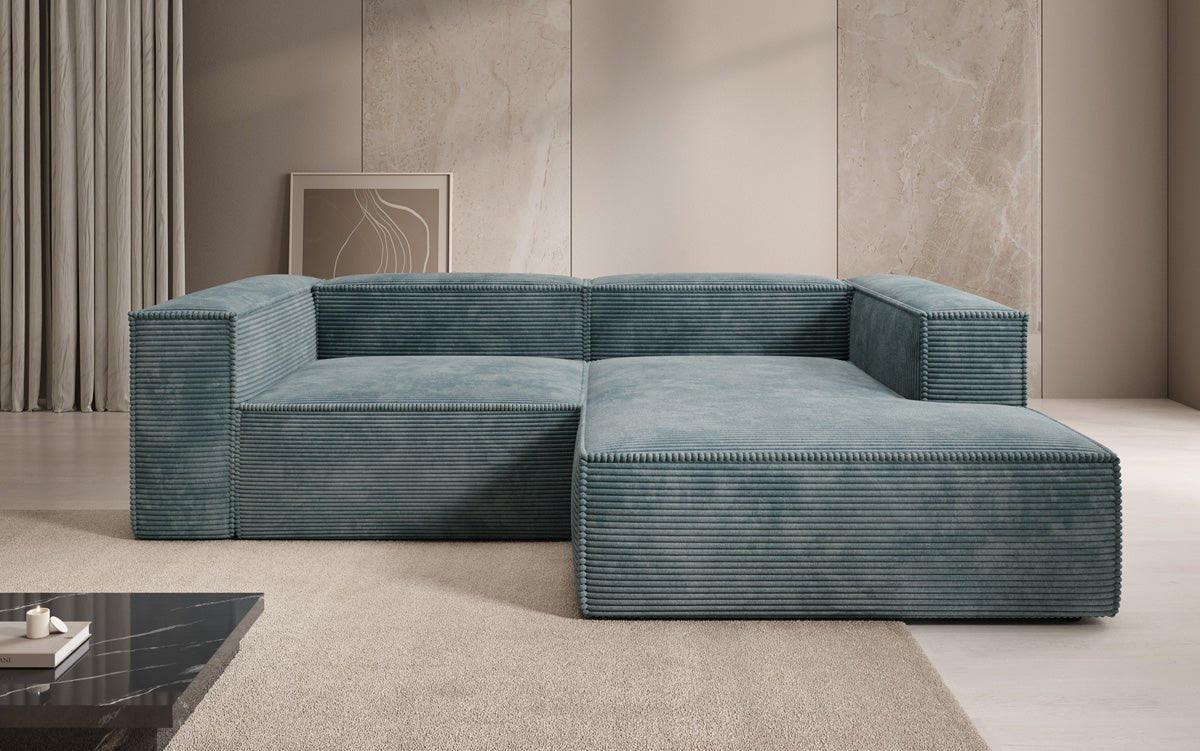 Luxuriöses Ecksofa Lesley L-Form in Cordstoff – Komfort trifft Design