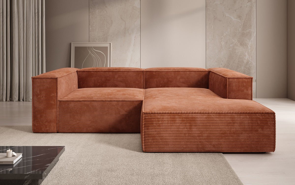 Luxuriöses Ecksofa Lesley L-Form in Cordstoff – Komfort trifft Design