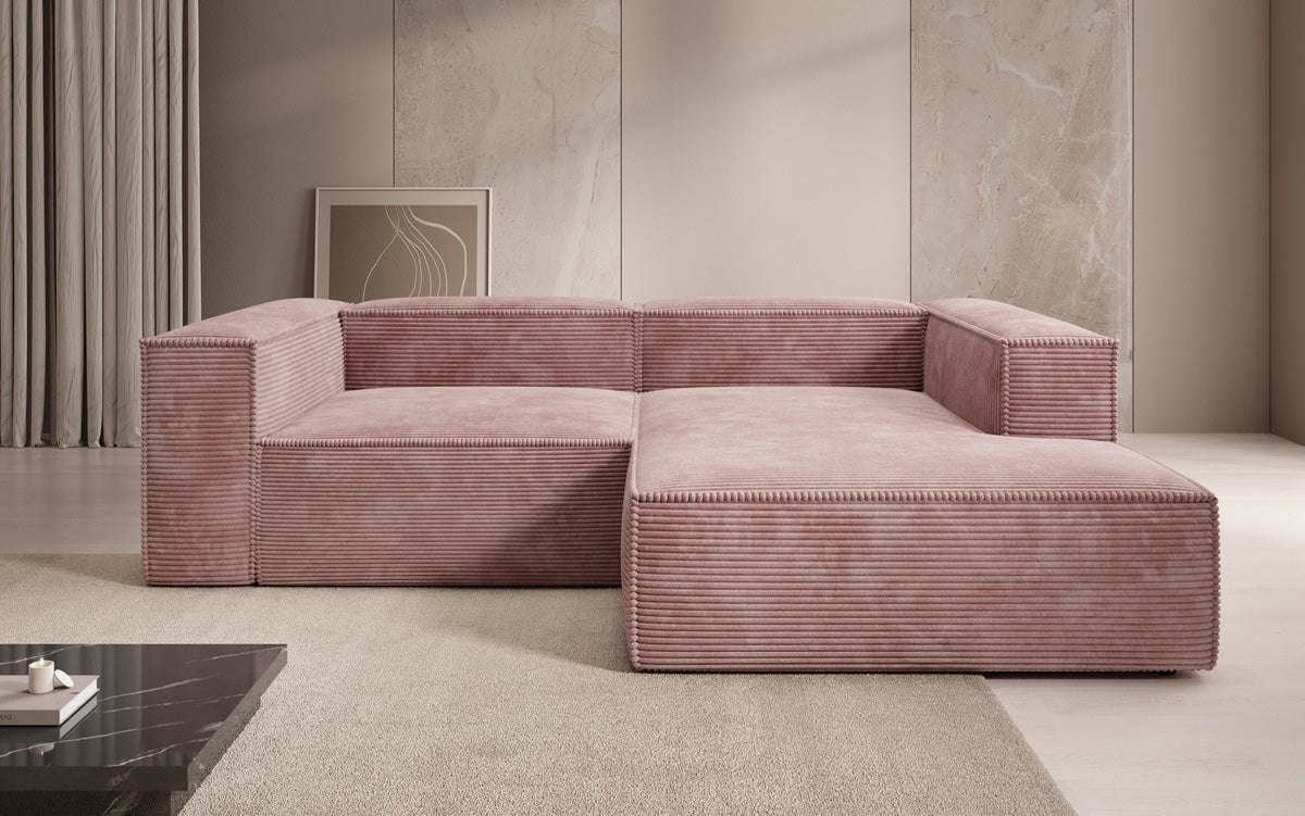 Luxuriöses Ecksofa Lesley L-Form in Cordstoff – Komfort trifft Design