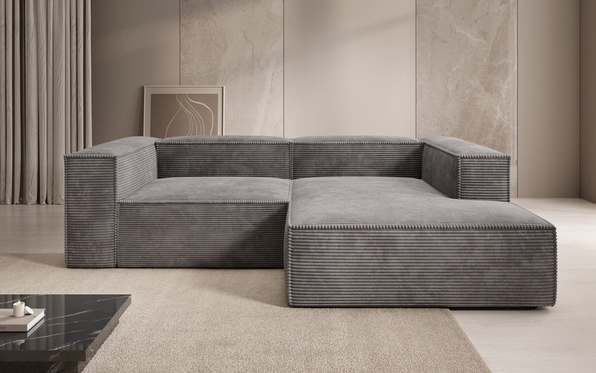 Luxuriöses Ecksofa Lesley L-Form in Cordstoff – Komfort trifft Design