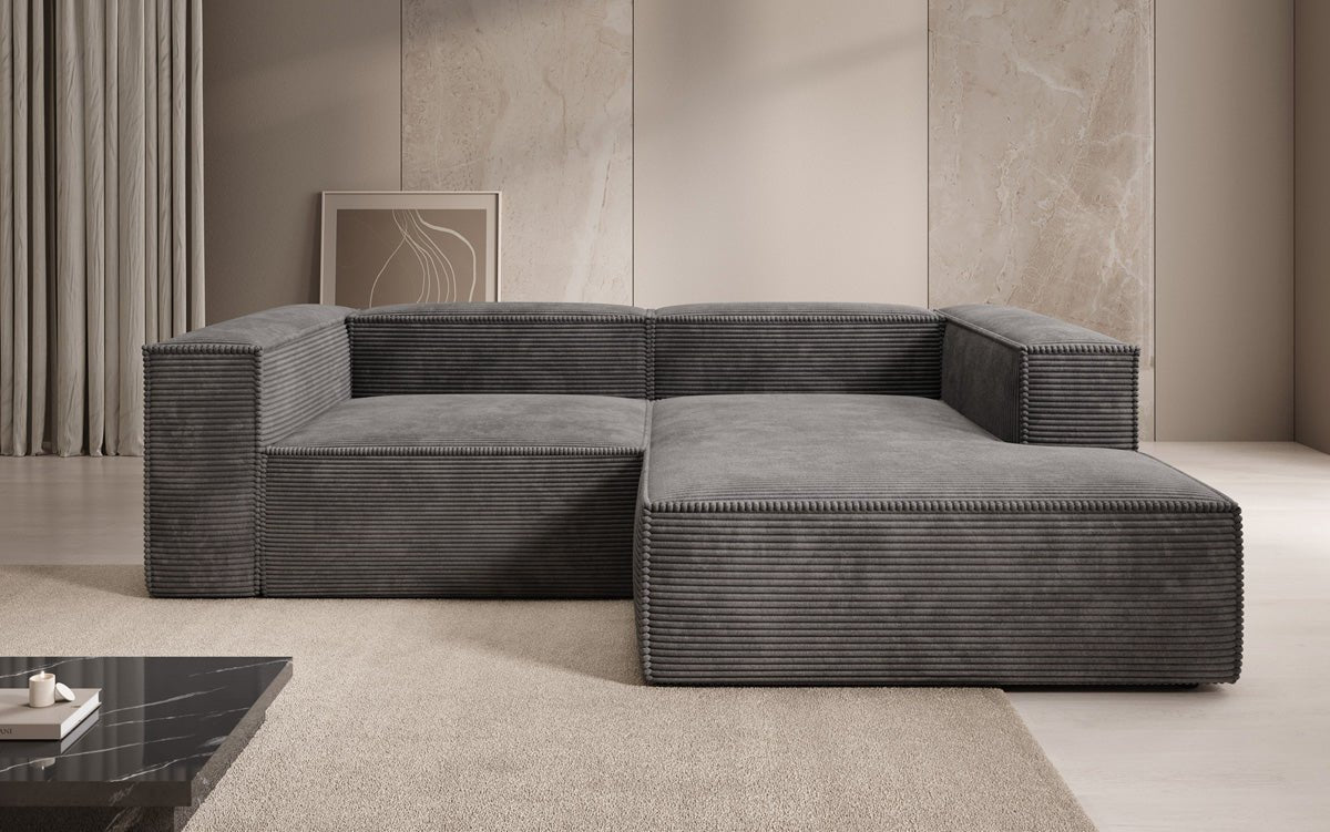Luxuriöses Ecksofa Lesley L-Form in Cordstoff – Komfort trifft Design
