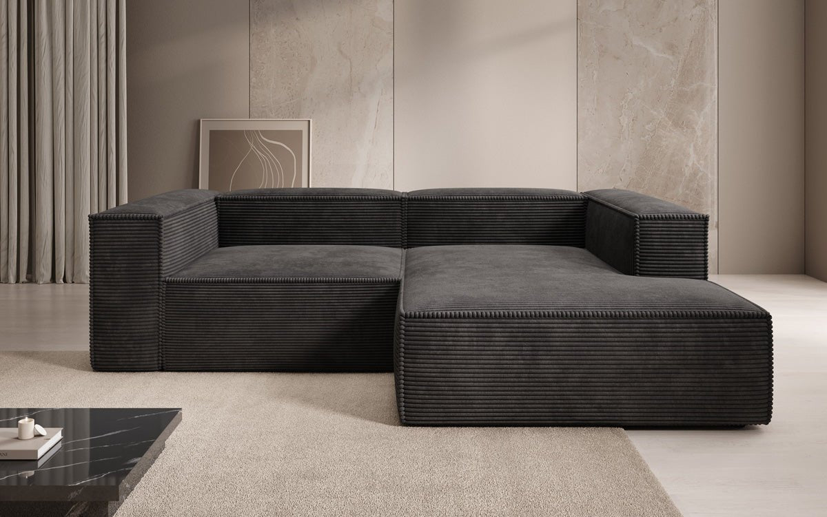 Luxuriöses Ecksofa Lesley L-Form in Cordstoff – Komfort trifft Design