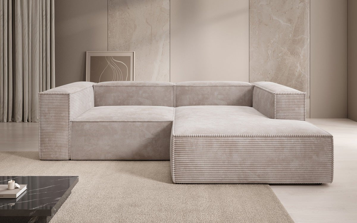 Luxuriöses Ecksofa Lesley L-Form in Cordstoff – Komfort trifft Design
