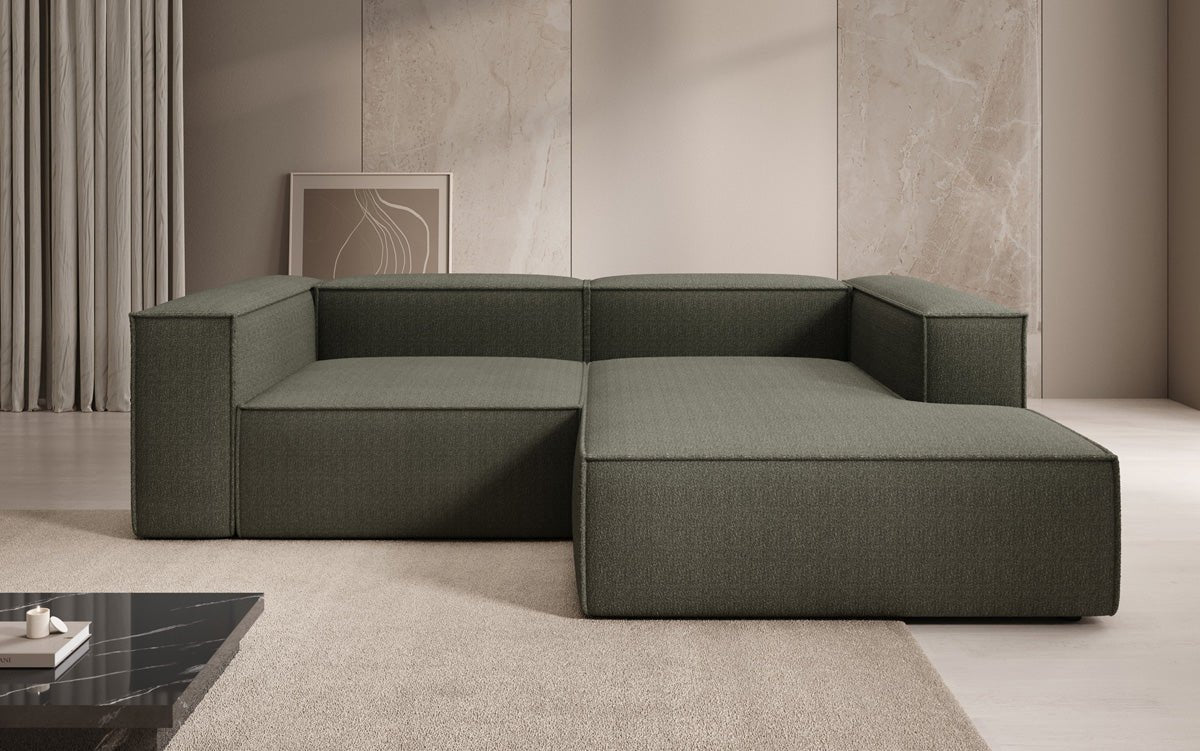 Luxuriöses Designer L-Sofa Lesley Bouclé Stoff Modern Bequem Wohnzimmer Couch