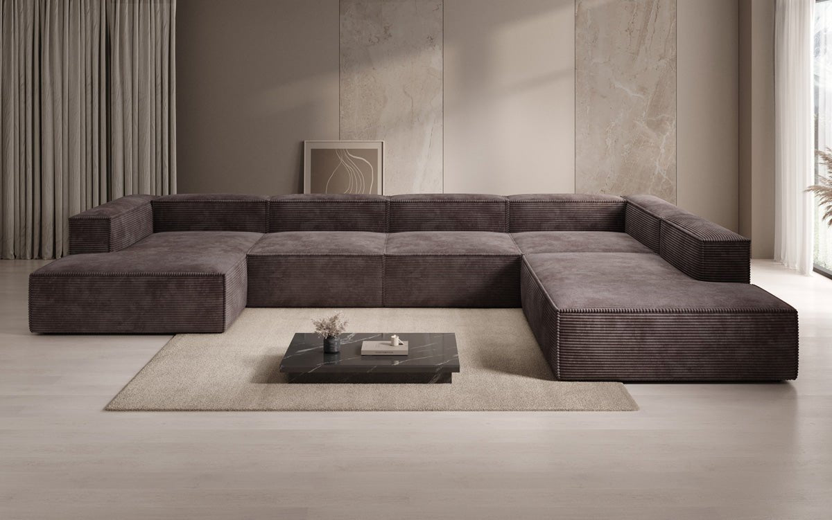 Luxuriöses Lesley U-Form Cordsofa XXL – Modernes Design für Ihr Wohnzimmer