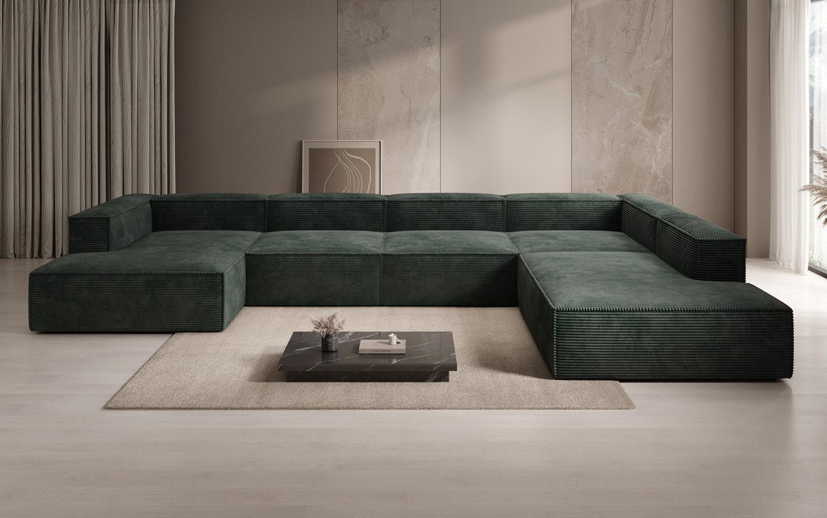 Luxuriöses Lesley U-Form Cordsofa XXL – Modernes Design für Ihr Wohnzimmer
