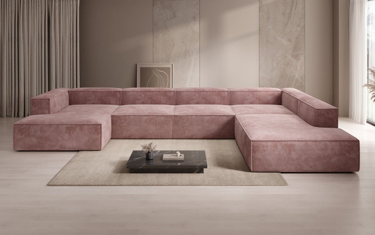 Luxuriöses Lesley U-Form Cordsofa XXL – Modernes Design für Ihr Wohnzimmer