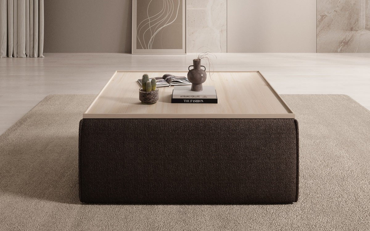 Lesley Bouclé Hocker Couchtisch mit Stauraum – Vielseitiges Möbelstück für Ihr Zuhause