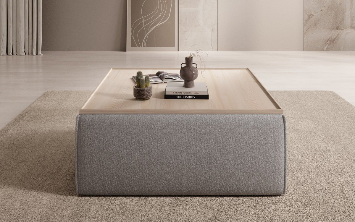 Lesley Bouclé Hocker Couchtisch mit Stauraum – Vielseitiges Möbelstück für Ihr Zuhause