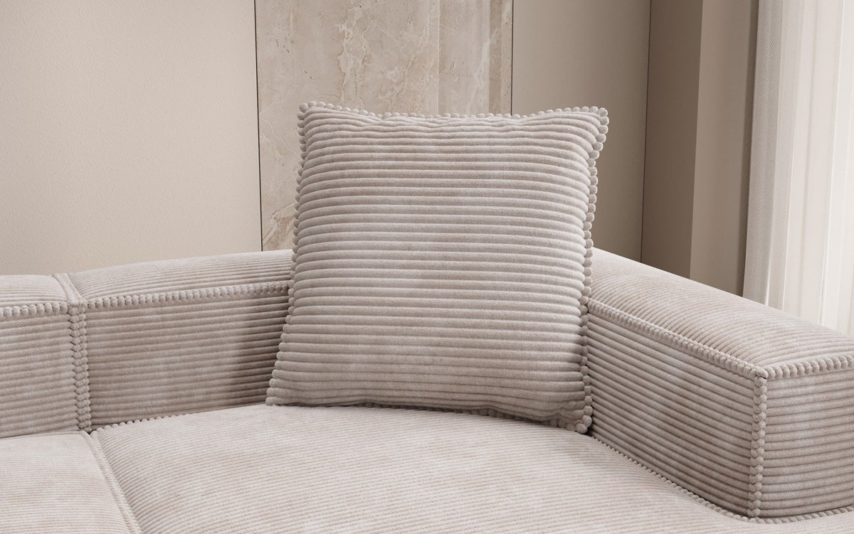 Lesley Kuscheliges Cord Zierkissen 60x60 cm – Weiches Sofakissen Dekokissen für Wohnzimmer