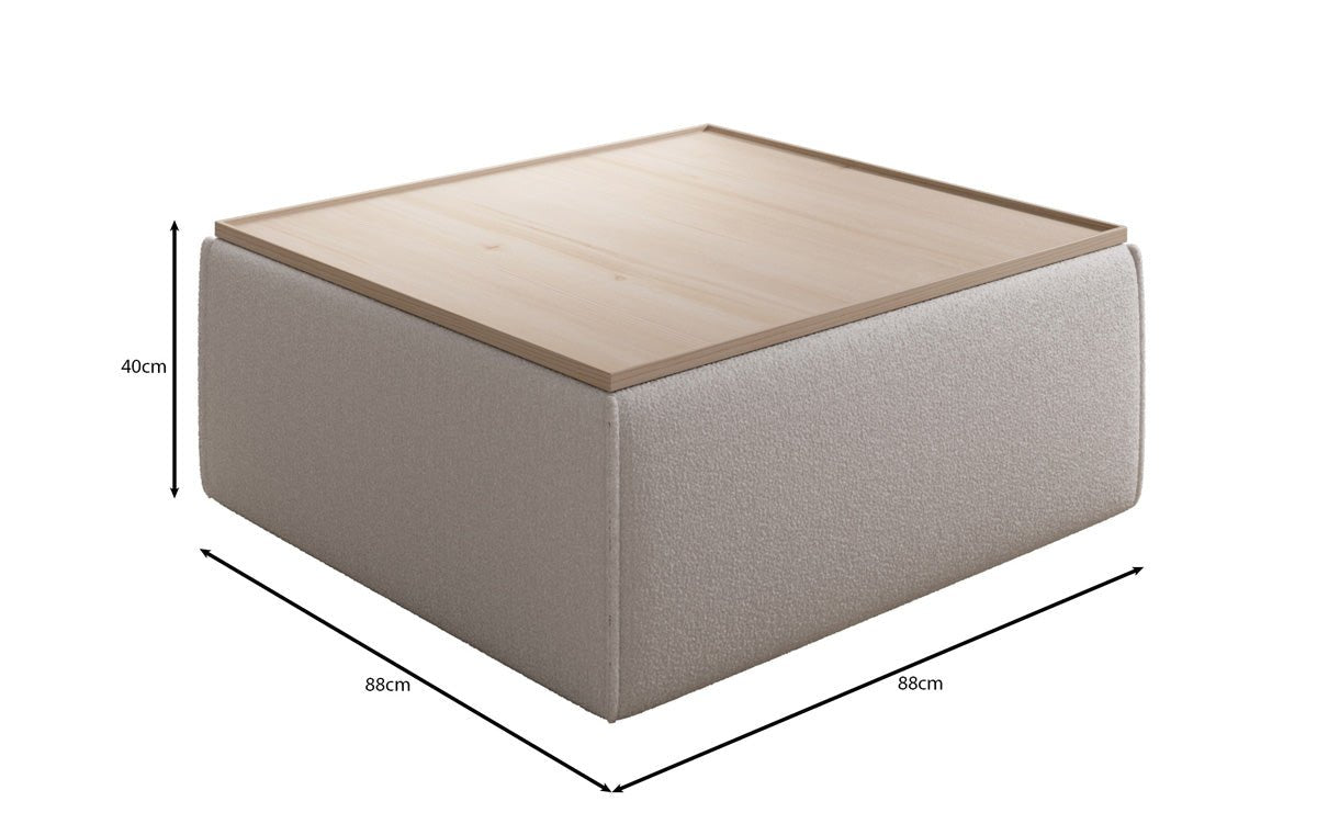 Lesley Bouclé Hocker Couchtisch mit Stauraum – Vielseitiges Möbelstück für Ihr Zuhause